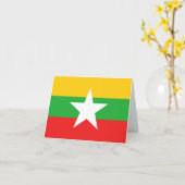 Myanmar Vlag Notitiekaart (Gele Bloem)