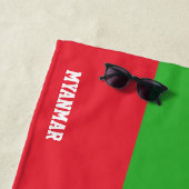 Myanmar Vlag Prachtig Patriotistisch Strandlaken (In situ)