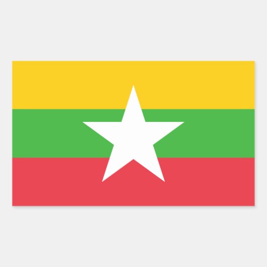 Myanmar-vlag Rechthoekige Sticker (Voorkant)