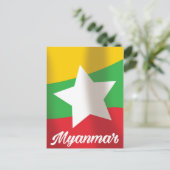 Myanmar-vlag reisposter briefkaart (Staand voorkant)