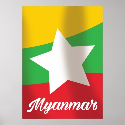 Myanmar vlag reisposter poster (Voorkant)