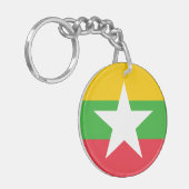 Myanmar-vlag Sleutelhanger (Voorkant Links)