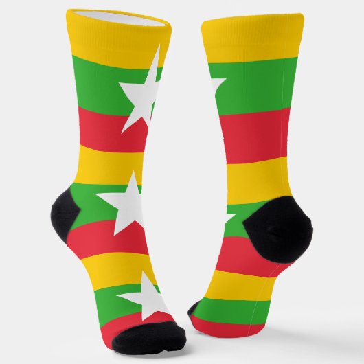 Myanmar-vlag Sokken (Gebogen)