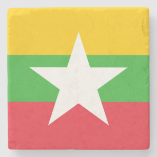 Myanmar-vlag Stenen Onderzetter