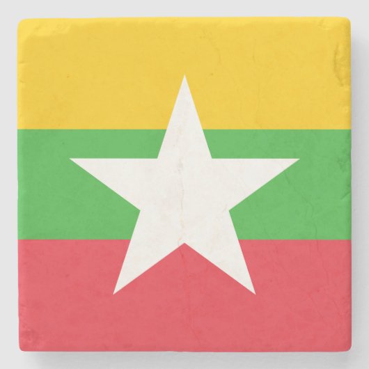 Myanmar-vlag Stenen Onderzetter (Voorkant)