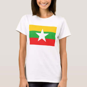 Myanmar Vlag x Landkaart T-Shirt