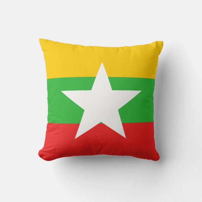 Myanmar Vlag x Vlag Kussen (Voorkant)