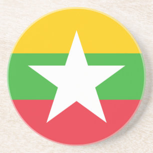 Myanmar-vlag Zandsteen Onderzetter