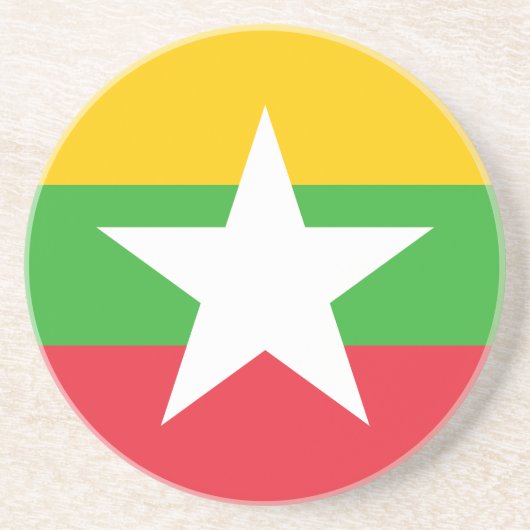 Myanmar-vlag Zandsteen Onderzetter (Voorkant)