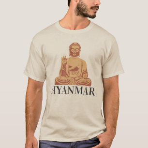 Myanmar, Vreedzaam spiritueel zen Boeddha 5 T-shirt