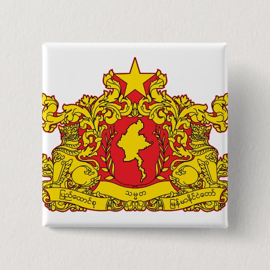 Myanmar wapenstilstand vierkante button 5,1 cm (Voorkant)