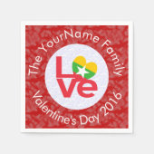 Myanmarese vlag Hart Rode LIEFDE Servetten (Voorkant)