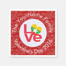 Myanmarese vlag Hart Rode LIEFDE Servetten