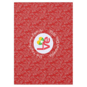 Myanmarese vlag Hart Rode LIEFDE Tafelkleed (Voorkant)