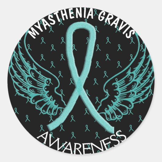 Myasthenia Gravis Angel Wings Warrior Sticker (Voorkant)