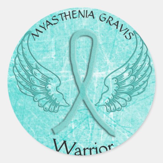 Myasthenia Gravis Angel Wings Warrior Sticker (Voorkant)