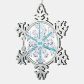 Myasthenia Gravis Awareness Blauwgroen PewterOrnam Tin Sneeuwvlok Ornament (Rechts)