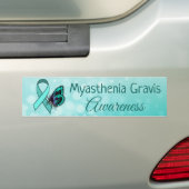 Myasthenia gravis awareness Blauwgroen vlinderlint Bumpersticker (Op auto)
