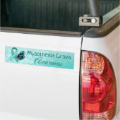 Myasthenia gravis awareness Blauwgroen vlinderlint Bumpersticker (Op Truck)