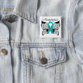 Myasthenia Gravis Awareness Butterfly Vierkante Button 5,1 Cm (In situ)