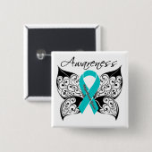 Myasthenia Gravis Awareness Butterfly Vierkante Button 5,1 Cm (Voorkant /achterkant)