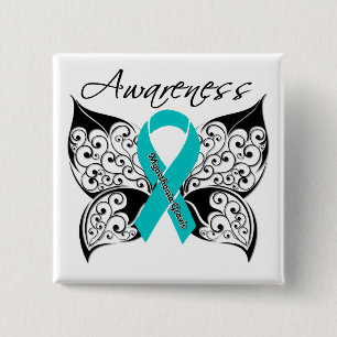 Myasthenia Gravis Awareness Butterfly Vierkante Button 5,1 Cm