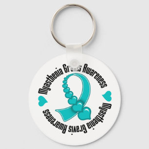 Myasthenia Gravis Awareness Cascading Hearts Sleutelhanger