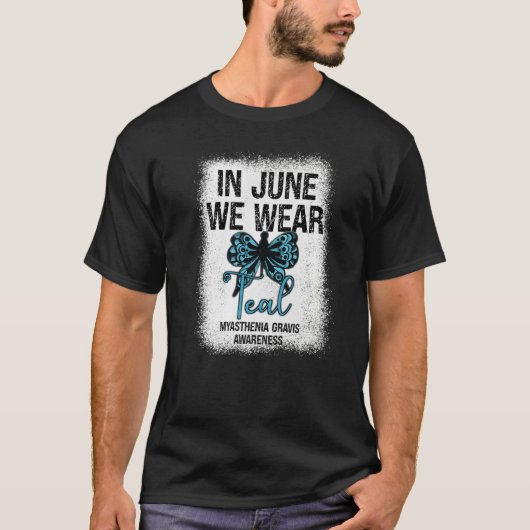 Myasthenia Gravis Awareness In juni Draag we Blauw T-shirt (Voorkant)