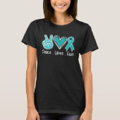Myasthenia Gravis Awareness Month Blauwgroen Peace T-shirt (Voorkant)