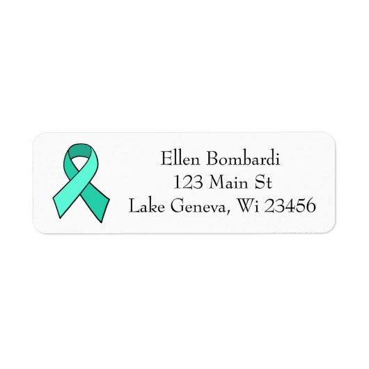 Myasthenia Gravis Awareness Ribbon Adres Etiket (Voorkant)
