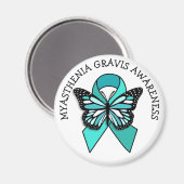 Myasthenia Gravis Awareness Ribbon Butterfly Magneet (Voorkant / Achterkant)