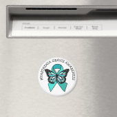 Myasthenia Gravis Awareness Ribbon Butterfly Magneet (Insitu (Vaatwasser))