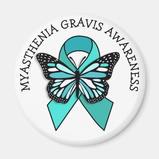 Myasthenia Gravis Awareness Ribbon Butterfly Magneet (Voorkant)