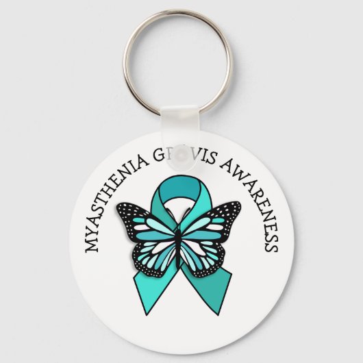 Myasthenia Gravis Awareness Ribbon Butterfly Sleutelhanger (Voorkant)
