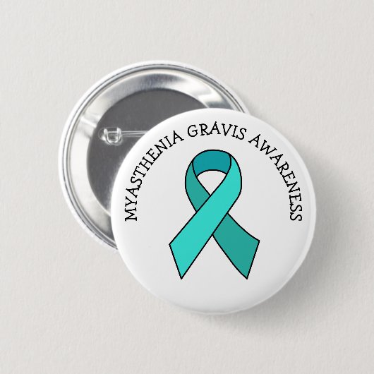 Myasthenia Gravis Awareness Ribbon Ronde Button 5,7 Cm (Voorkant /achterkant)