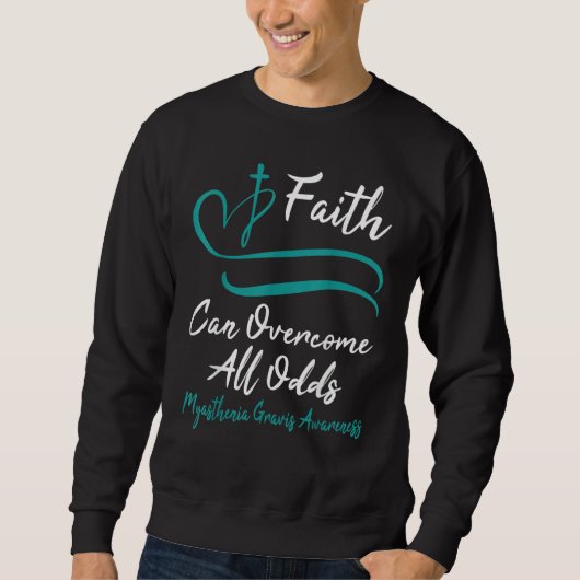 Myasthenia Gravis Awareness Teal Ribbon Christian Trui (Voorkant)