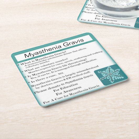 Myasthenia Gravis Bewustheid Kartonnen Onderzetters (Schuin)