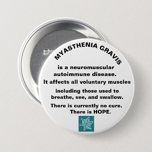 Myasthenia Gravis Bewustheid Ronde Button 7,6 Cm (Voorkant /achterkant)