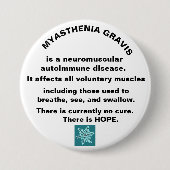 Myasthenia Gravis Bewustheid Ronde Button 7,6 Cm (Voorkant)