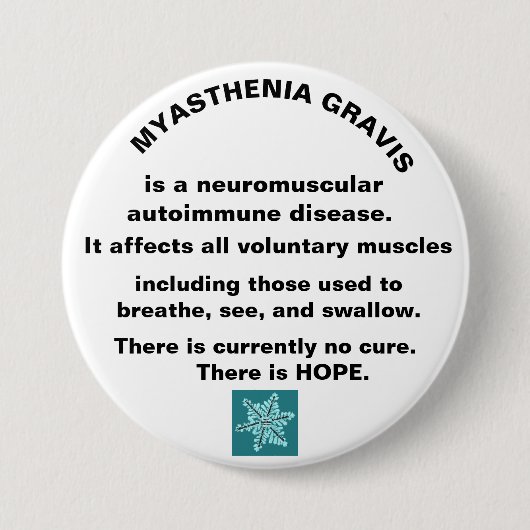 Myasthenia Gravis Bewustheid Ronde Button 7,6 Cm (Voorkant)