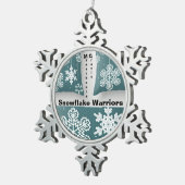 Myasthenia Gravis Bewustheid Tin Sneeuwvlok Ornament (Rechts)