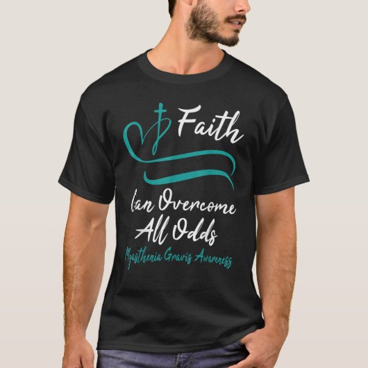 Myasthenia Gravis Bewustzijn Turkoois Lint Christe T-shirt (Voorkant)