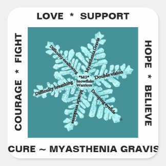 Myasthenia Gravis de Snowflake ziekte - Vierkante Sticker
