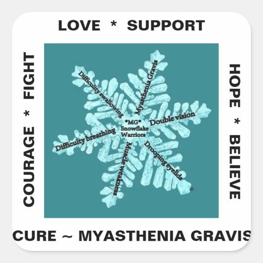 Myasthenia Gravis de Snowflake ziekte - Vierkante Sticker (Voorkant)
