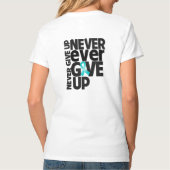 Myasthenia Gravis geeft nooit op T-shirt (Achterkant)