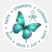 Myasthenia Gravis Hoop Sterkte Vlinder Sticker (Voorkant)