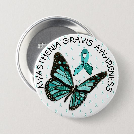 Myasthenia Gravis Hope Button Butterfly (Voorkant /achterkant)