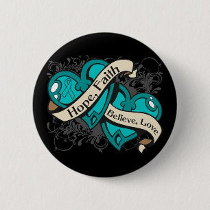 Myasthenia Gravis Hope Faith Dual Hearts Ronde Button 5,7 Cm