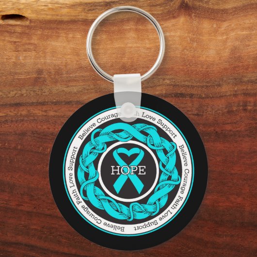 Myasthenia Gravis Hope Intertwind Ribbon Sleutelhanger (Voorkant)