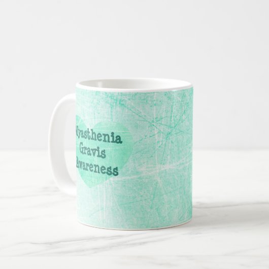Myasthenia Gravis MG Awareness Coffee Mok Blauwgro (Voorkant links)